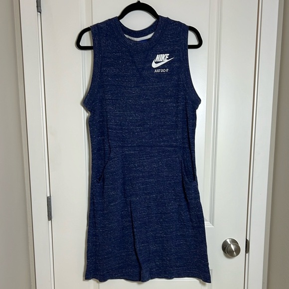 Nike Womens Blue A-Line Dress Short Sleeve Crew Neck Medium - Picture 8 of 8